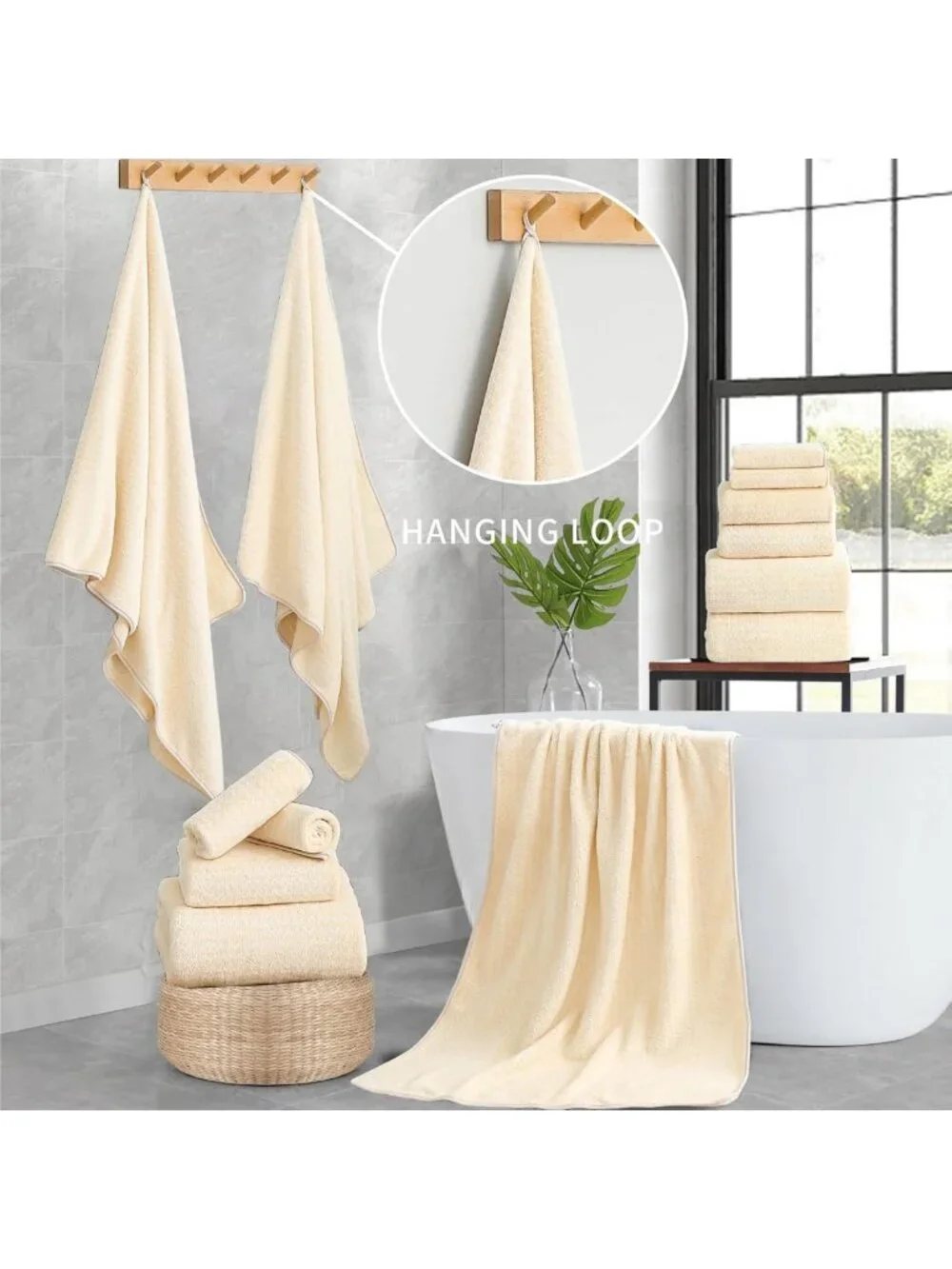 12-Piece Ultra Soft Bath Towel Set - Quick Dry, Extra Absorbent, Fluffy Towels